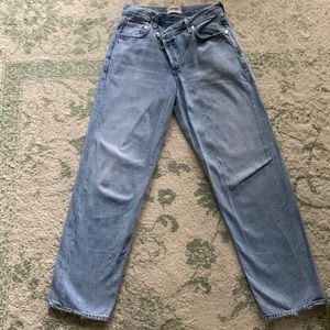 Agolde Los Angeles Criss Cross Wide Legged Jeans